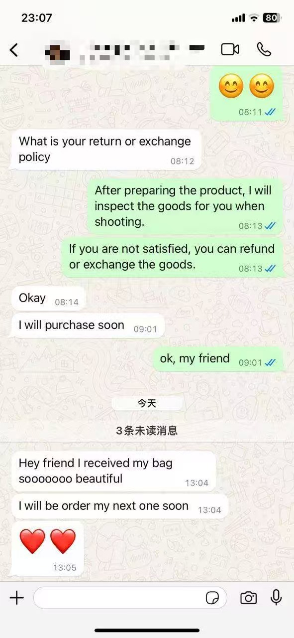 WhatsApp customer support screenshot